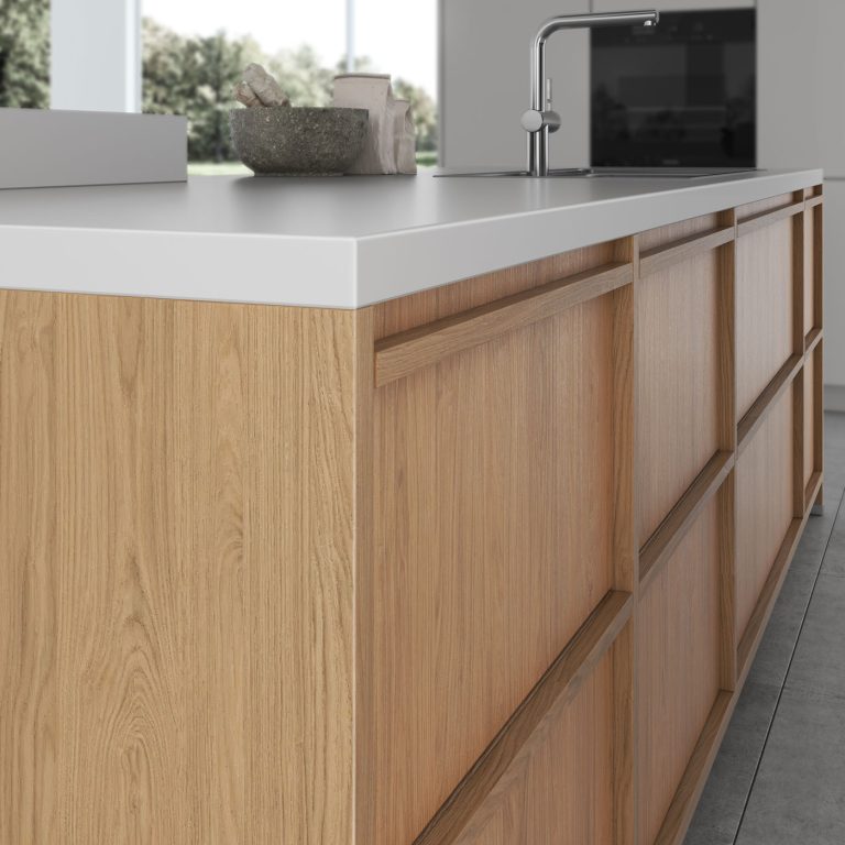 artego Küchen · Poignée en Bois Japandi-Style 402 Natural Oak