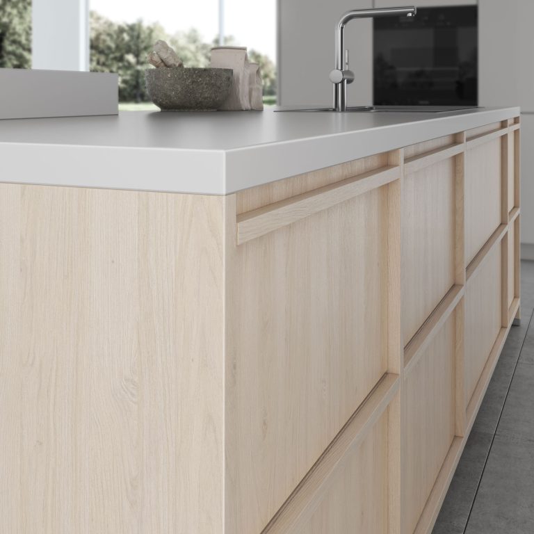 artego Küchen · Poignée en Bois Japandi-Style 476 White Oak
